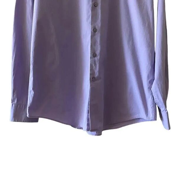 2 for $30 Alfani Slim Fit Lavender Button Down Party Mens Classic Shirt Sz L - Picture 3 of 10